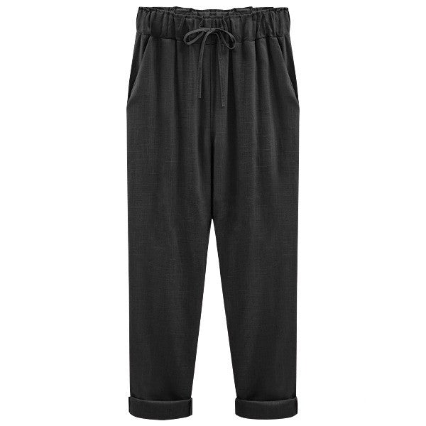 Women's cotton and linen cropped pants