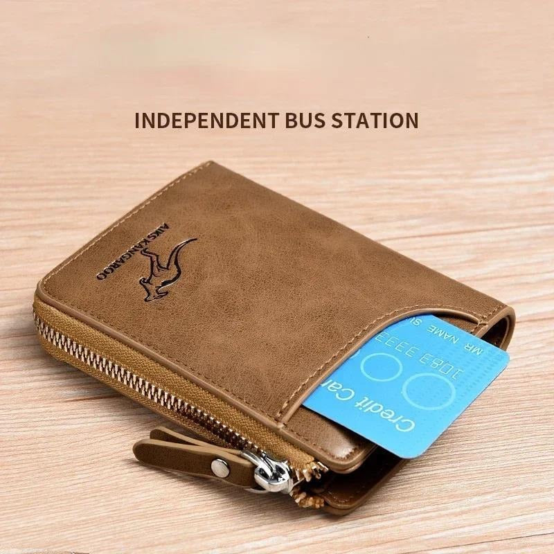 Men's  Protected PU Leather Wallet Vintage Short Purse