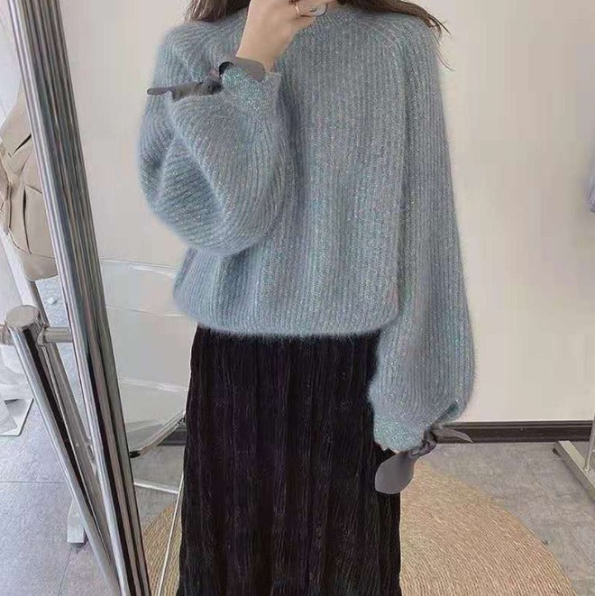 Foreign style popular fashion niche lazy style loose sweater for women in winter