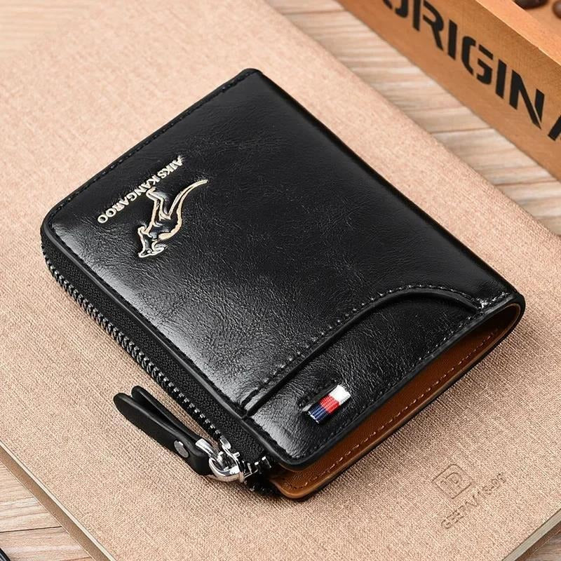 Men's  Protected PU Leather Wallet Vintage Short Purse