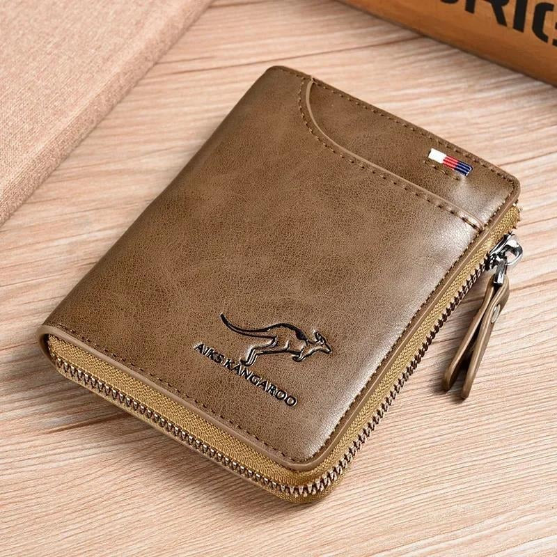 Men's  Protected PU Leather Wallet Vintage Short Purse